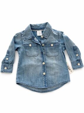 NWT Peyton & Parker 6/9mDenim Button-Front Shirt Jacket - Light Blue for Kids